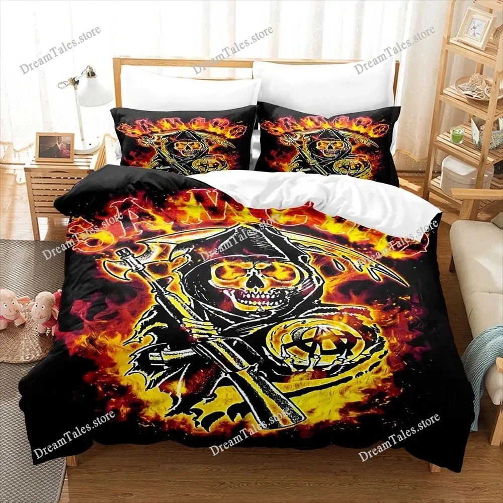 

Halloween Bedding Comforter Set Skull 3D Digital Printed Comforter Set Ghost Bedding Set Kids Bedroom Decorations Luxury Gift
