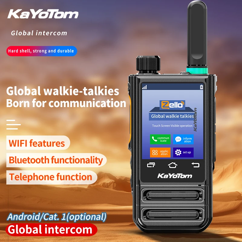 M77 Long Ran Walkie Talkie with GPS WiFi Repeater Zello Sim Card 4G Android Two Way Radio 5000K Sim Card walkie talkie