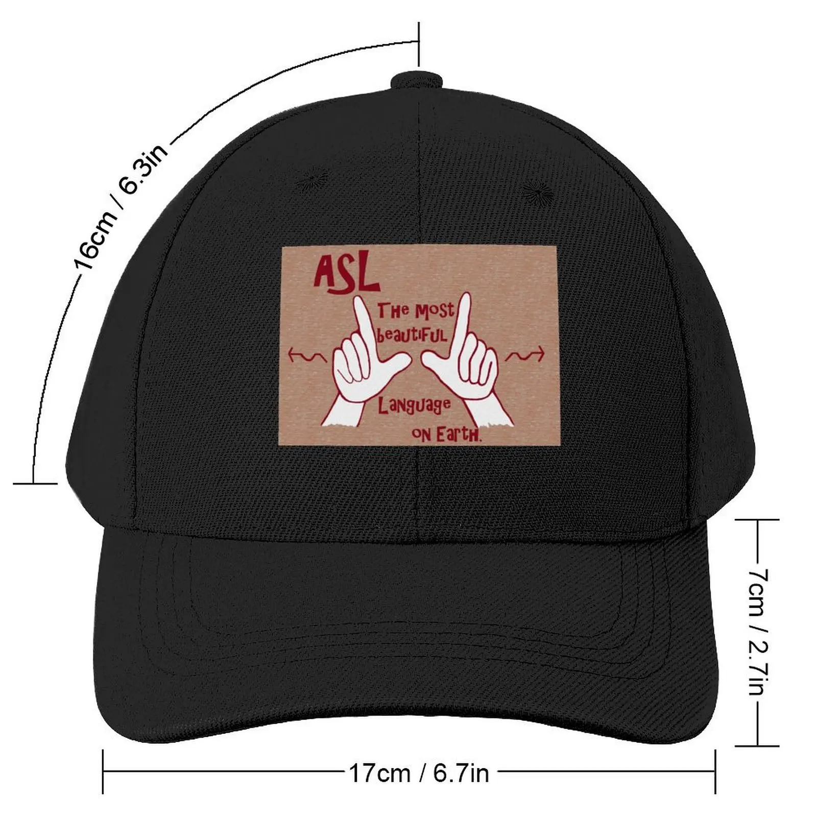 ASL The Most Beautiful Language Baseball Cap Custom Cap Golf Hat Mens Hats Women's