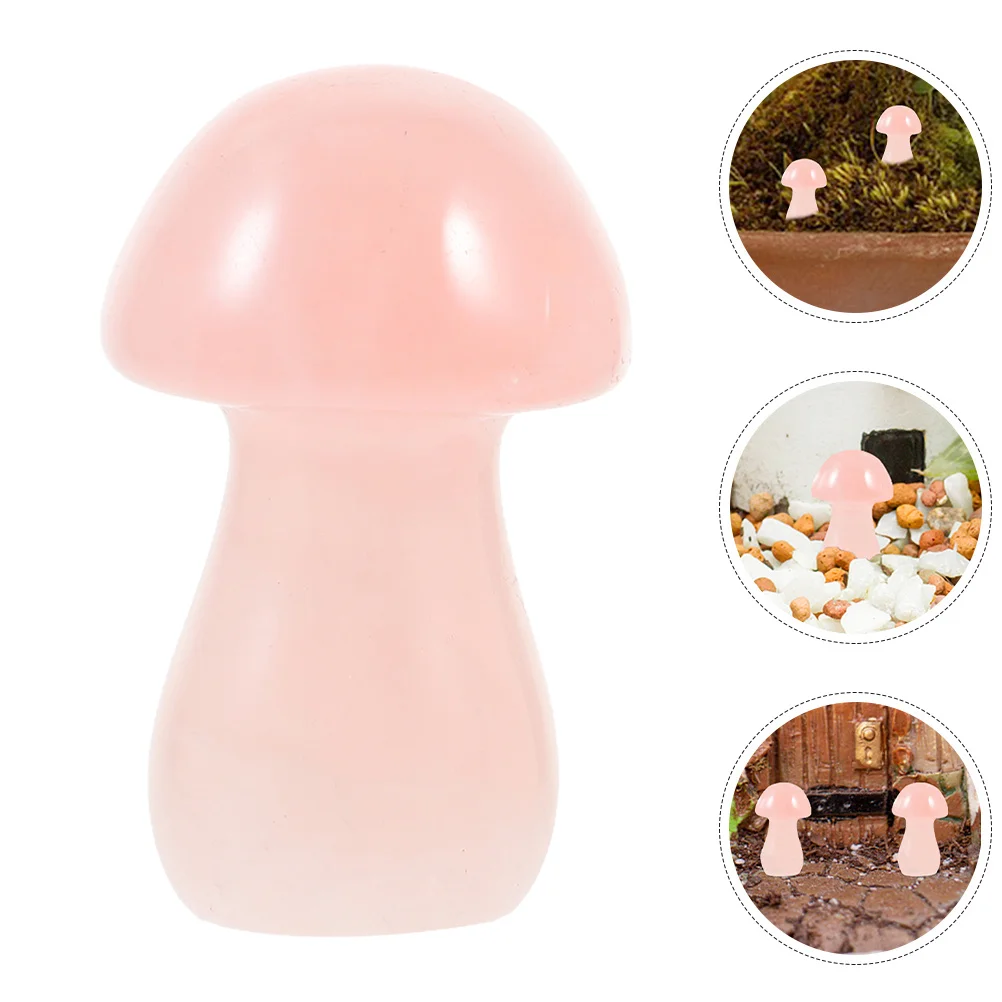 

Small Miniature Mushroom Decor Natural Stone Crystal Mushroom Adorn Flowerpot Fish Tank Craft Mini Stone Mushroom,
