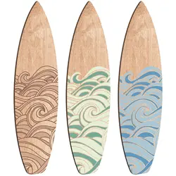 3 Pieces Surfboard Wall Hanging Logo Wooden Beach Decoration Hawaii Tropical Wall Decoration Pineapple Turtle Gate Logo Christma