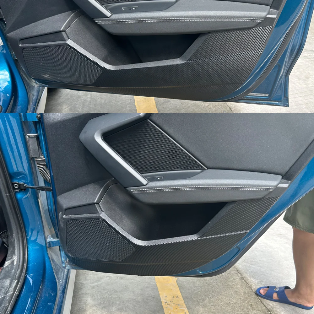 For Audi A3 8Y 2021-2025 Hatchback Carbon Fiber Sticker 4pcs Car Door Anti-Kick Pad Stickers Protector Films