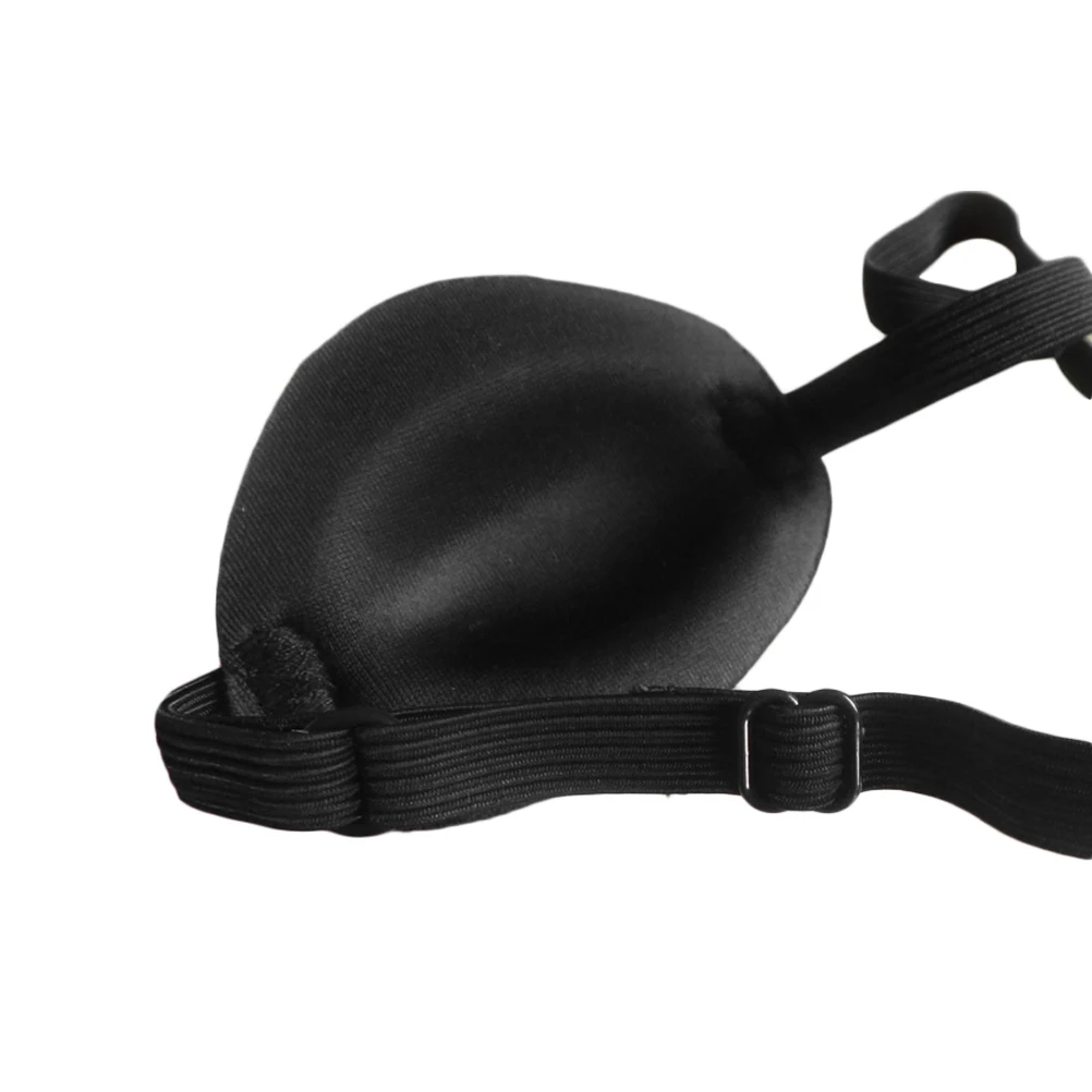 2pcs Pirate Eye Patch Breathable Comfortable Adjustable for Kids Adults Amblyopia Lazy Eye Treatment Cosplay Prop Silk Material