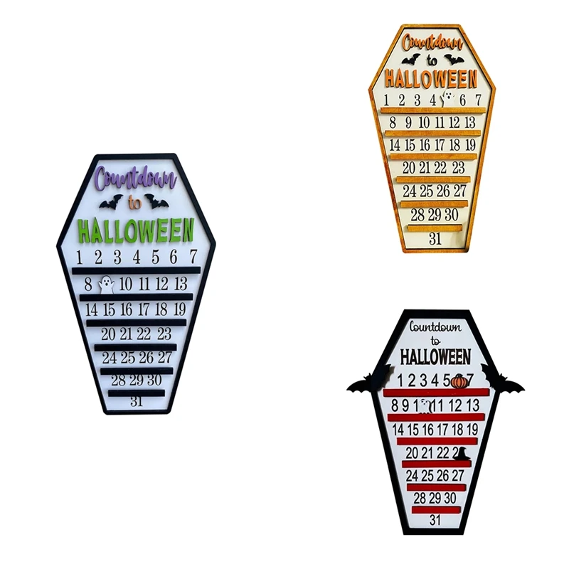 

Календарь для Хэллоуина, 31 день, Хэллоуин, календарь для гроба + вырезание трех украшений