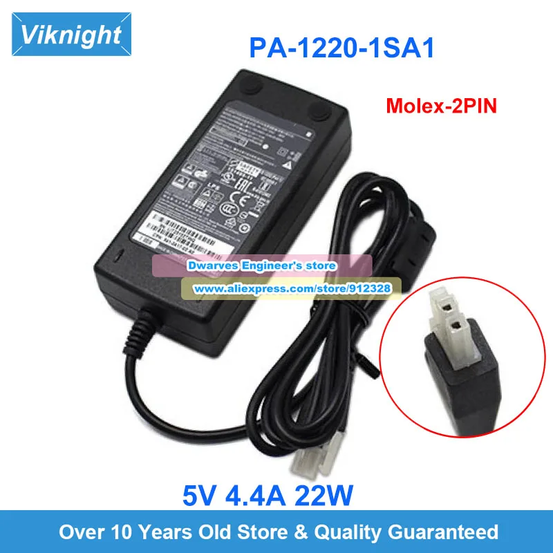 PA-1220-1SA1 AC Adapter 341-0417-02 5V 4.4A 22W Charger for Liteon Molex-2PIN Power Supply