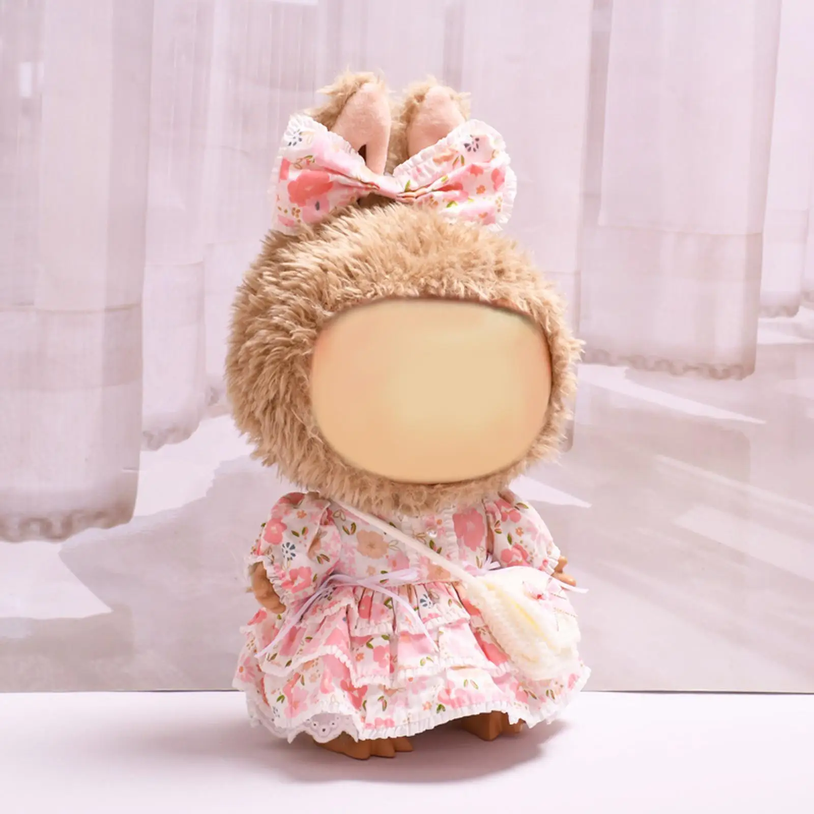 

Fashion Dolls Dress Suit Miniature Clothes Floral Dress Suit Headwear Handmade Clothing Costume Accessories for 38cm Dolls