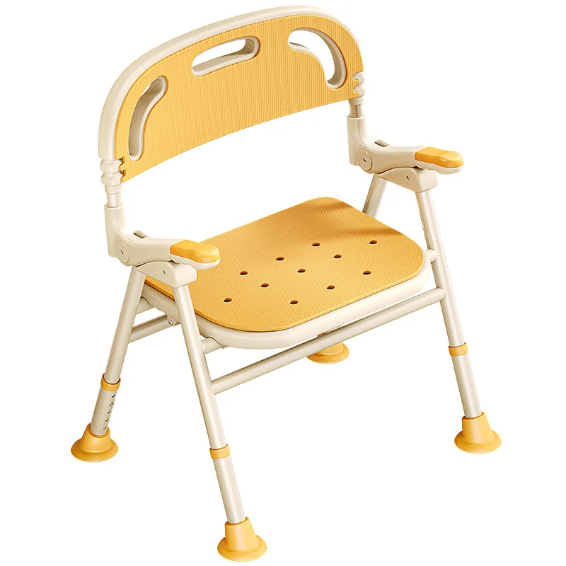 Taburete de ducha plegable para personas mayores, silla de baño antideslizante de asiento ancho, banco de ducha portátil seguro para el embarazo con ventosas