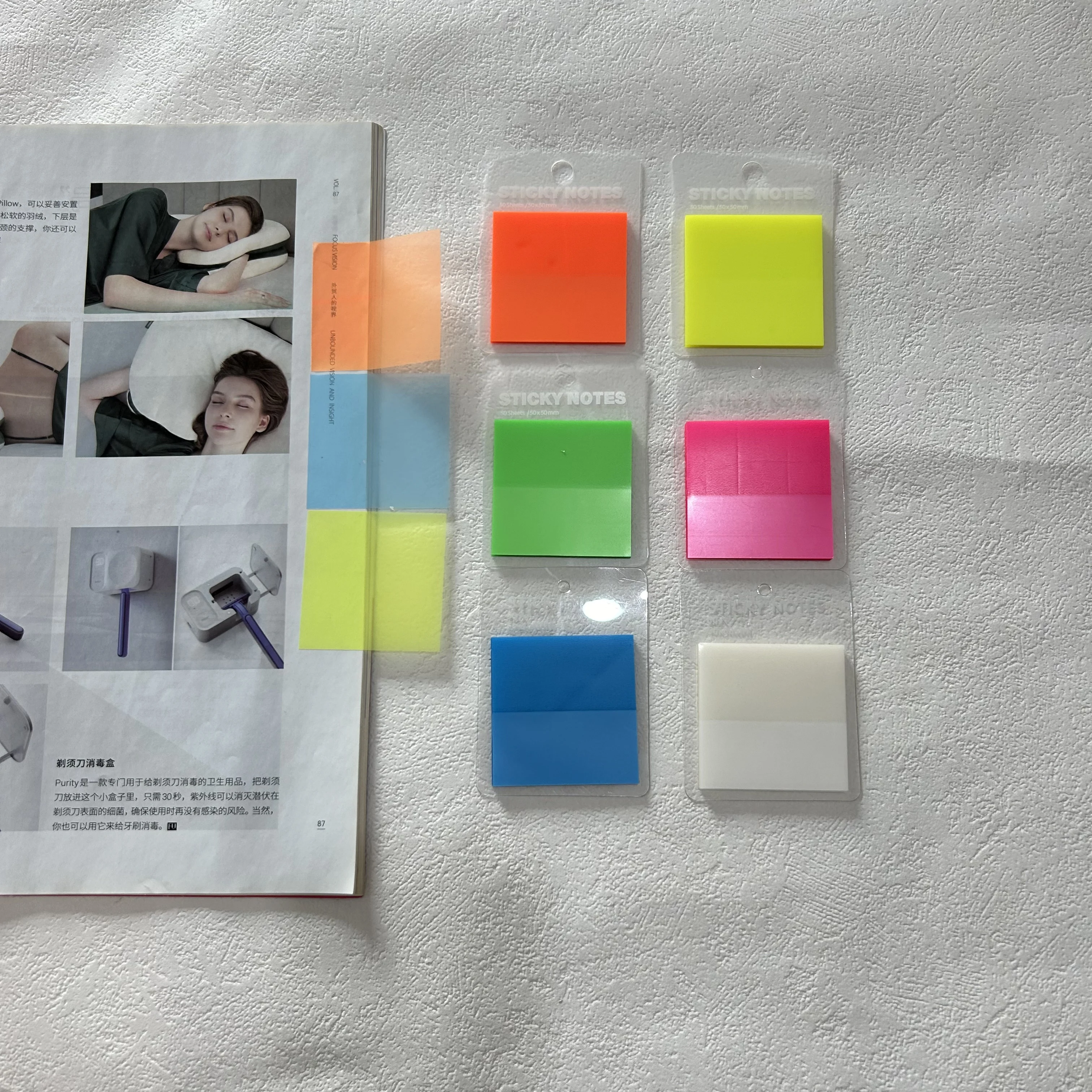 300Pc 6 Colors Index Tabs Self Adhesive Page Markers Transparent Waterproof Sticky Notes Classify Files Flags Planner Stickers