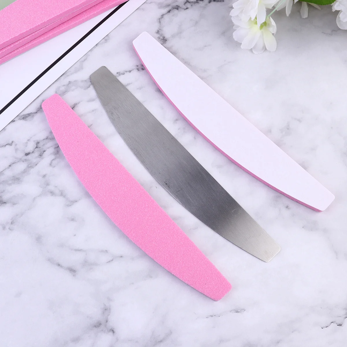 

1Set Double-Sided Nail File Stick Polishing Files Manicure Tool with Iron Plate Shape 3 Easy to Master Nail Polish Roundness