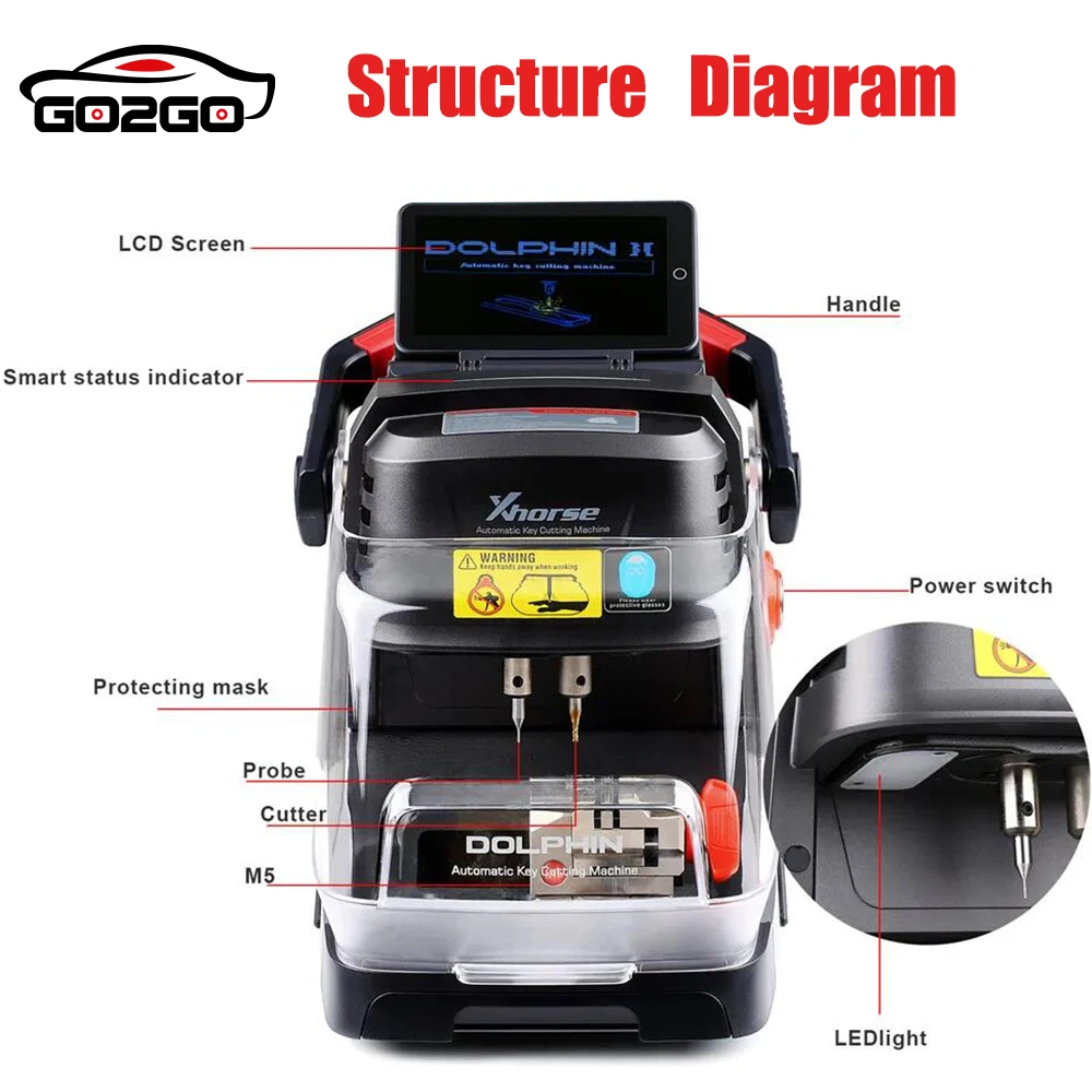 New Xhorse Dolphin XP005L Dolphin II Key Cutting Machine with Adjustable Touch Screen