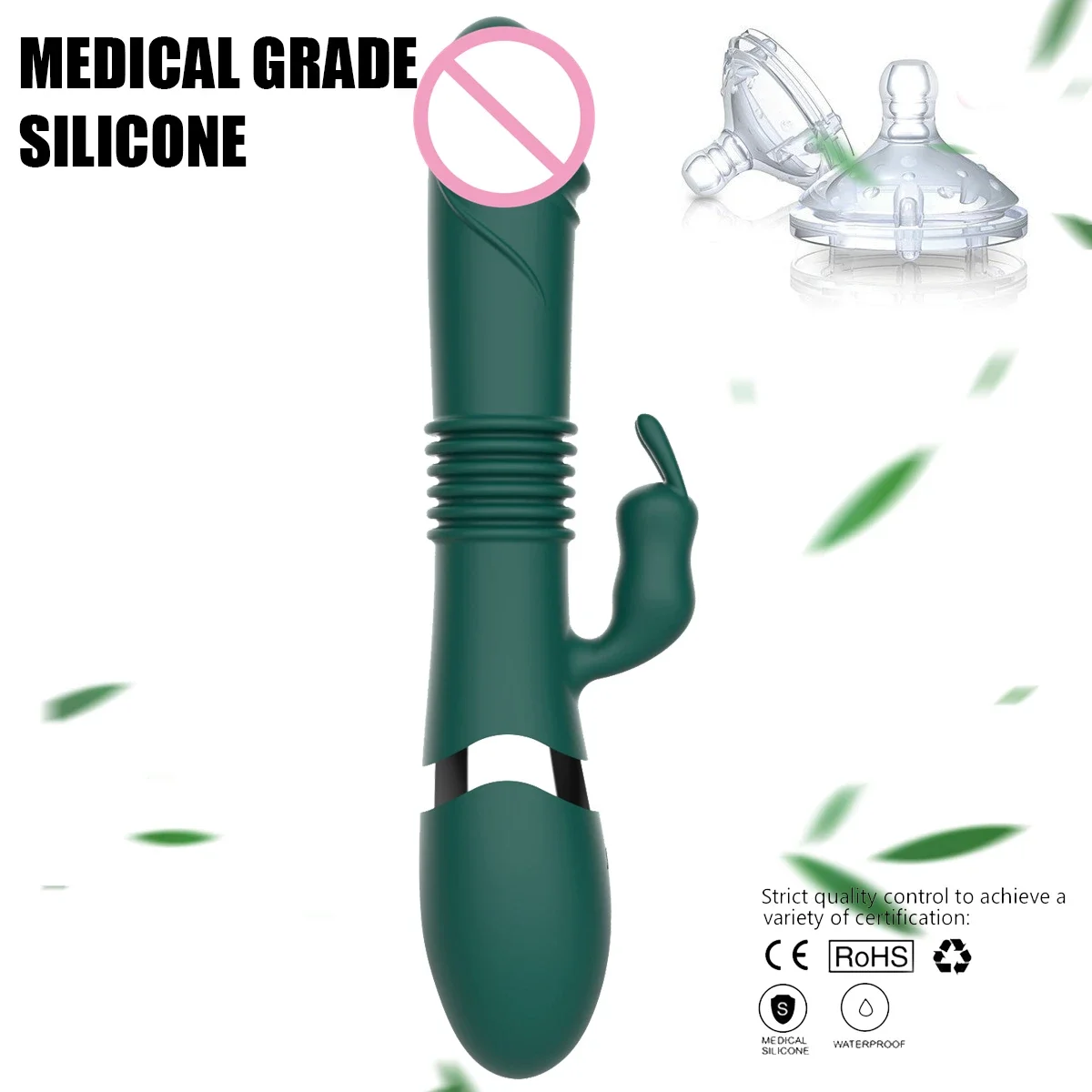 Spinta vibratore del coniglio dildo per le donne clitoride capezzolo vaginale stimolatore del punto G anale vibratori ricaricabili giocattoli del sesso per coppia