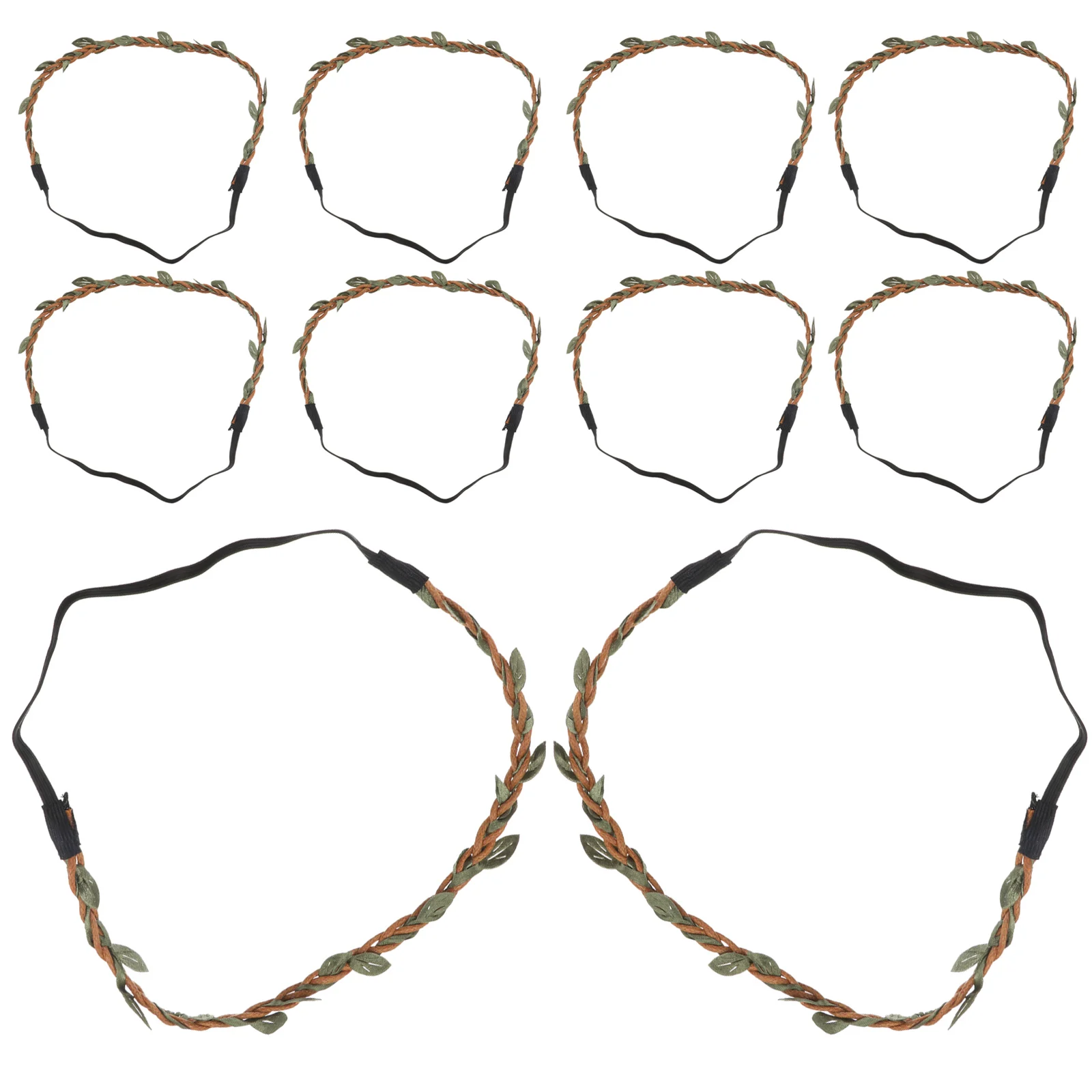 

10pcs Brown Vine Headband Diy Material Hair Ornament For Women Party Holiday Rustic Decorative Headdress Style