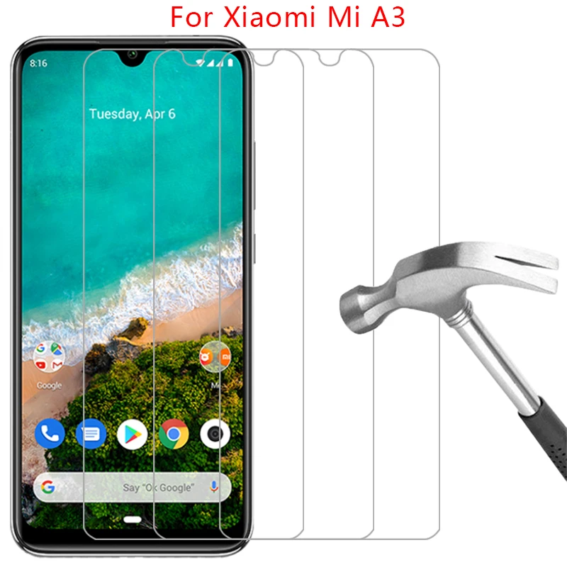 Protecteur d'écran en verre trempé, film de protection pour Xiaomi Mi A3, 9H