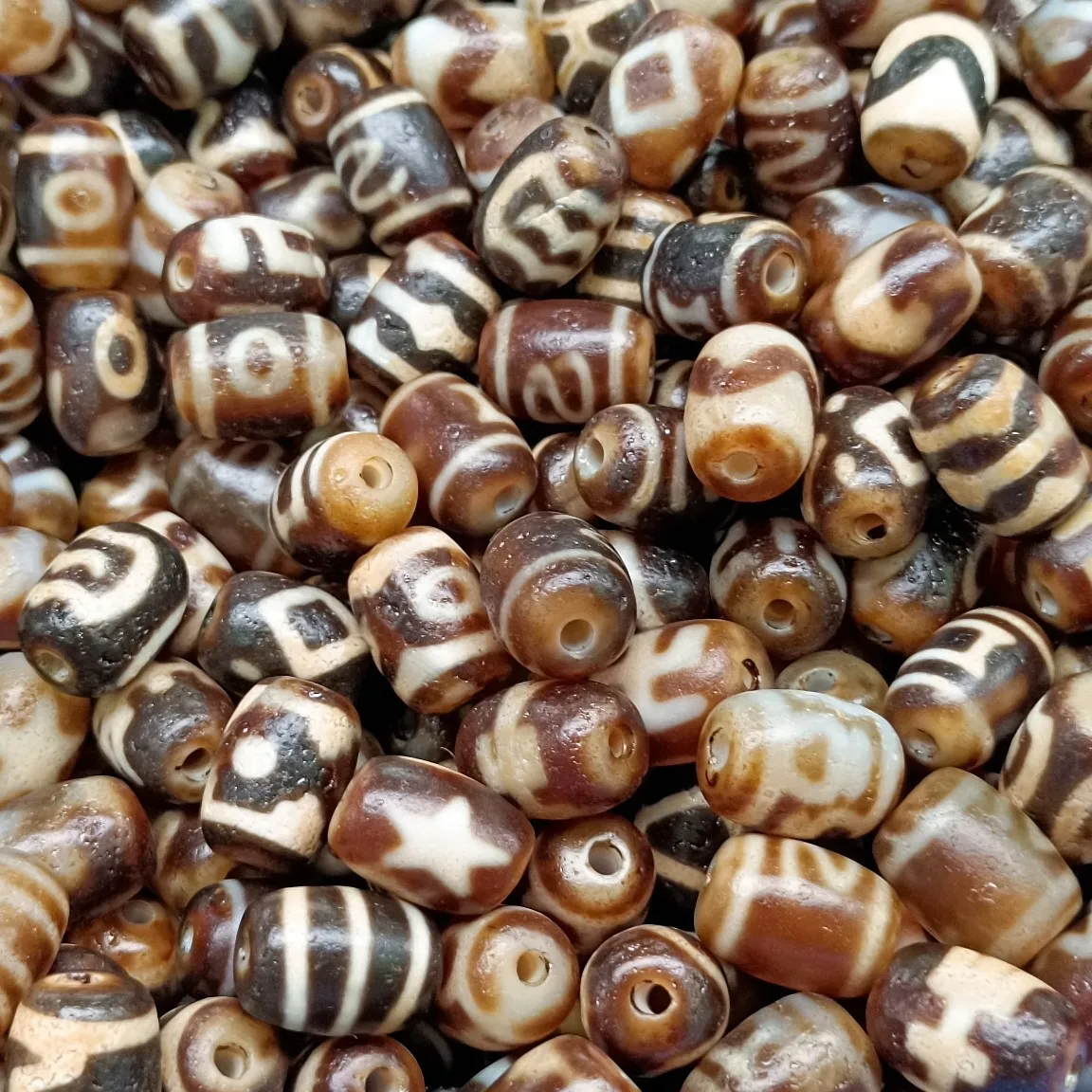 1PC Natural Tibetan Agate Dzi Beads DIY Jewelry Handmade Making DIY Necklace Bracelet Tibetan Dzi Beads Surprise Gift