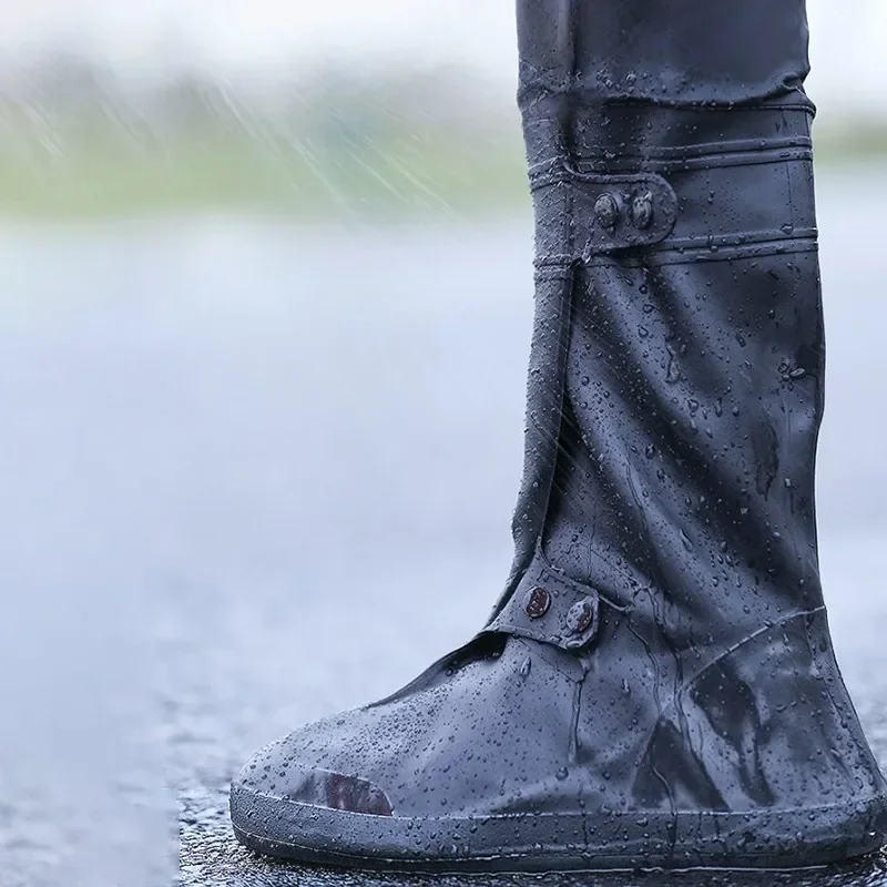 Waterproof Over Knee Rain Shoe Cover Reusable Motorcycle High Rain Boots Reflective Non-Slip Footwear Outdoor Hiking Boot Shoes
