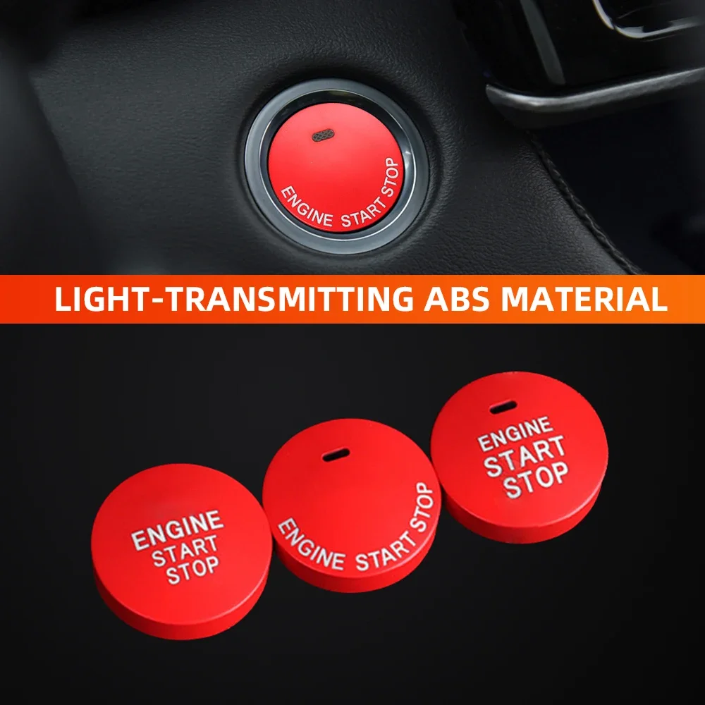 1pcs Car Start Stop Engine Ignition Push Button Ring Styling Accessories Cover For Toyota GAZOO RACING C-HR RAV4 Mirai Avensis