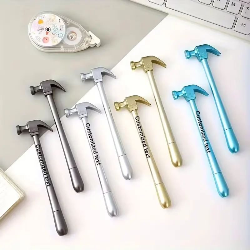 10-Pack of Customized Hammer-Head Ballpoint Pens, Can Be Printed with Company Logo, Used for Corporate Advertising, School Stationery, Wedding Favors, and Business Promotional Gifts