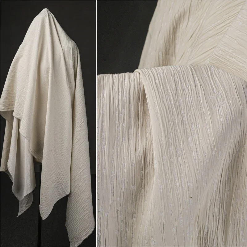 

Point-line micro-pleated jacquard fabric with special micro-elastic pleated skirt cheongsam cardigan designer for clothing