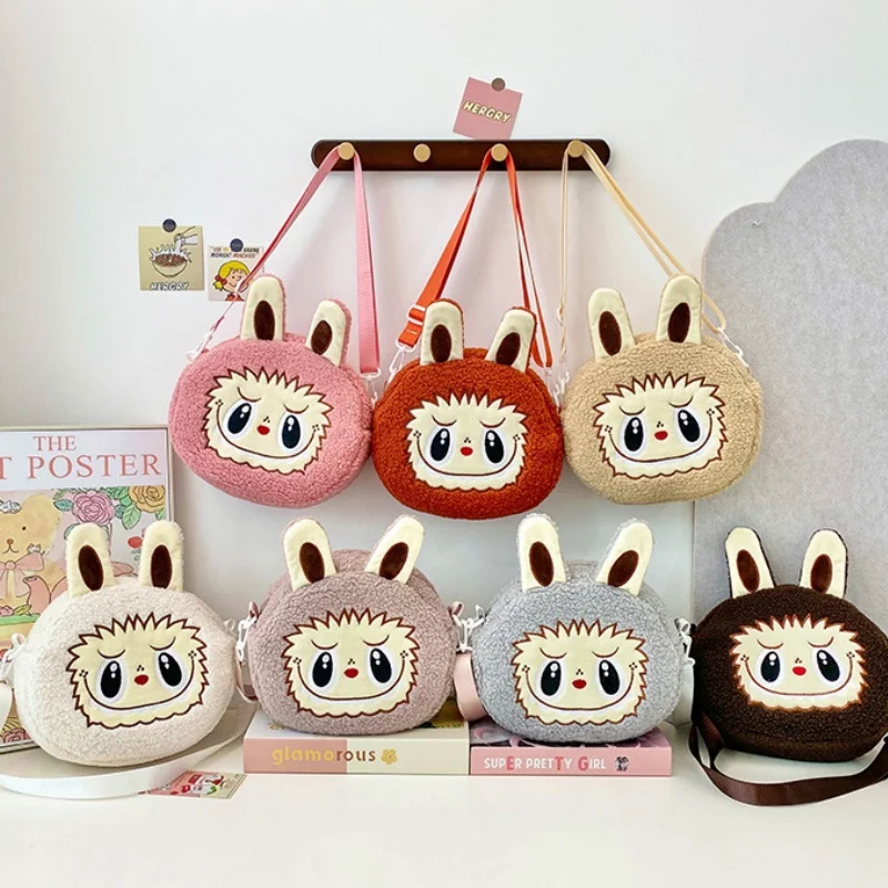 Nueva gran oferta, bolso cruzado Labubu de dibujos animados de Anime, bolso de hombro, bolso de felpa Kawaii, bolso de moda para actividades al aire libre, bolso de mujer, regalo para niña