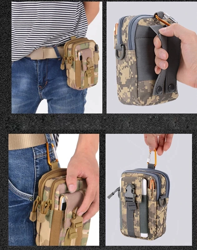 Outdoor Men Waist Pack Bum Bag Pouch Waterproof Tactical Military Sport Hunting Belt Molle Nylon Mobile Phone Bags Travel Tools