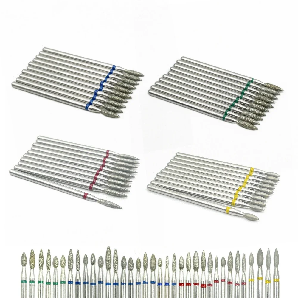 10 قطعة مسمار الماس مثقاب مجموعة لطحن بشرة نظيفة القاطع الملحقات الكهربائية أداة إزالة الجلد الميت