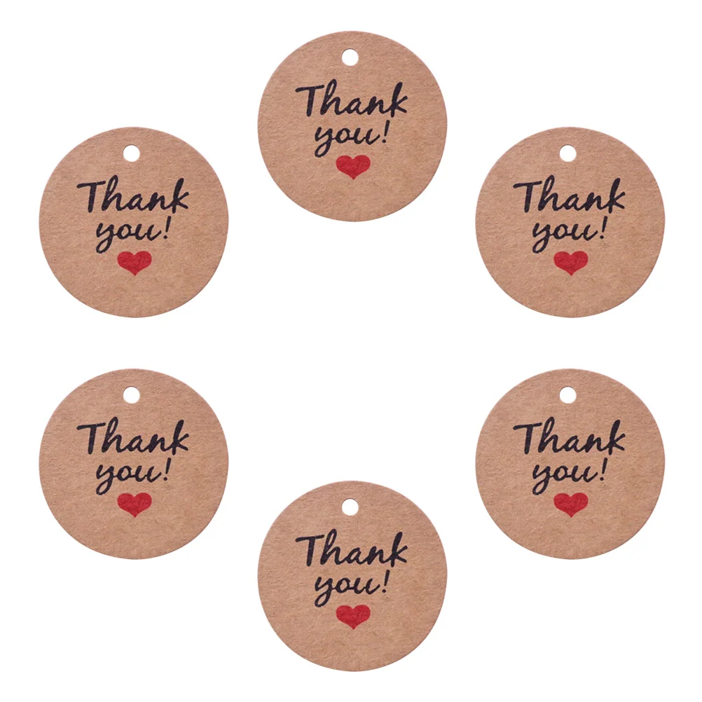 100pcs Thank You Gift Round Tags Lace Kraft Paper Tags Wedding Favor Gift Labels Rustic Wedding Party Decorations Gift Wrapping