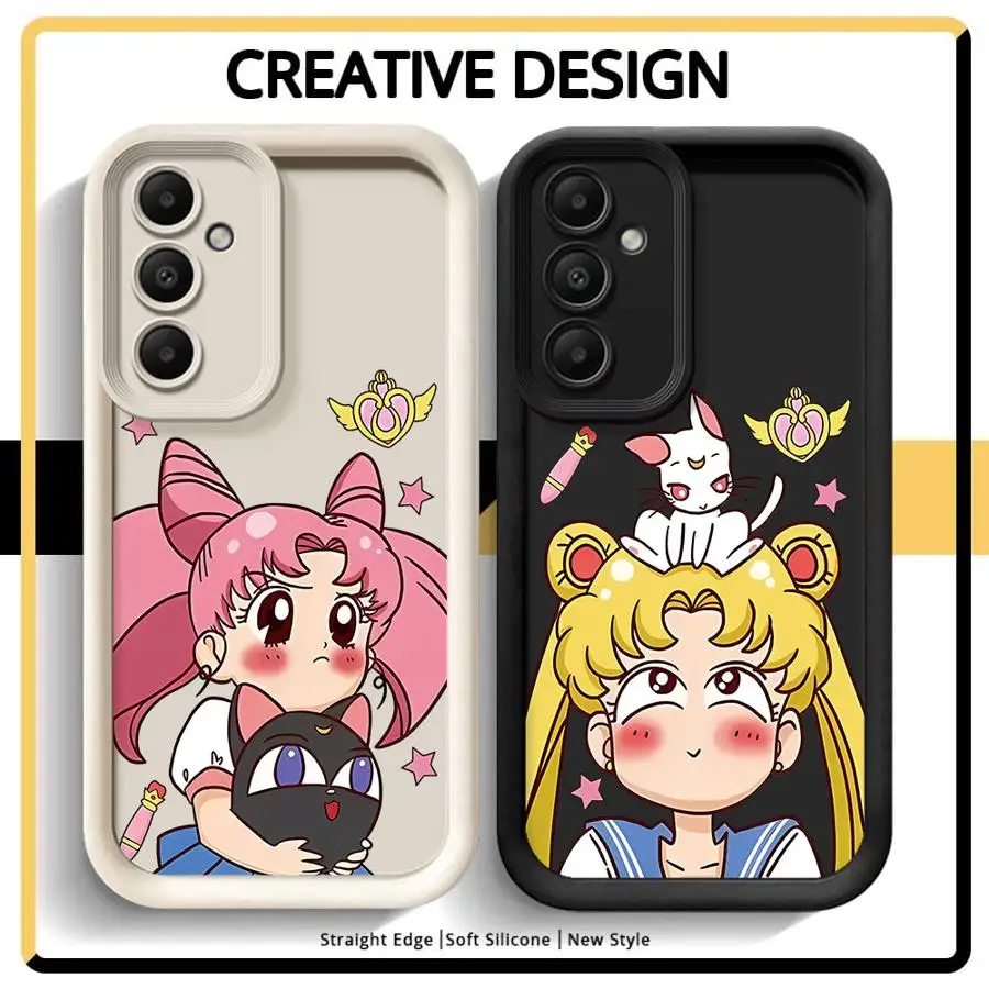 Sailor Moon Cute Case for Samsung Galaxy A12 A13 A56 A26 A32 A35 A36 A23 A53 A54 A51 A73 A15 A16 A34 A71 A72 Phone Cover