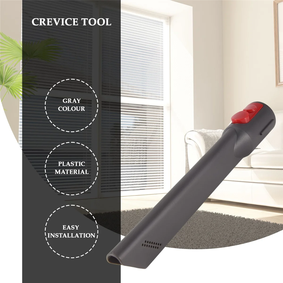 Quick Release Crevice Tool Compatible for Dyson V11 V10 V8 V7 Vacuum Cleaner, Replacement Vacuum Attachment Accessories