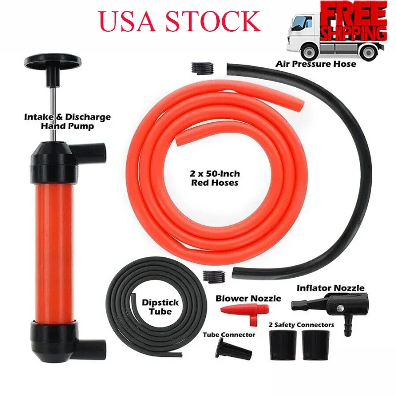 

Multipurpose Siphon Transfer Pump with Dipstick Tube Fluid Fuel Oil Water Manual Suction Tool Gasoline Liquid Extractor Pump Kit