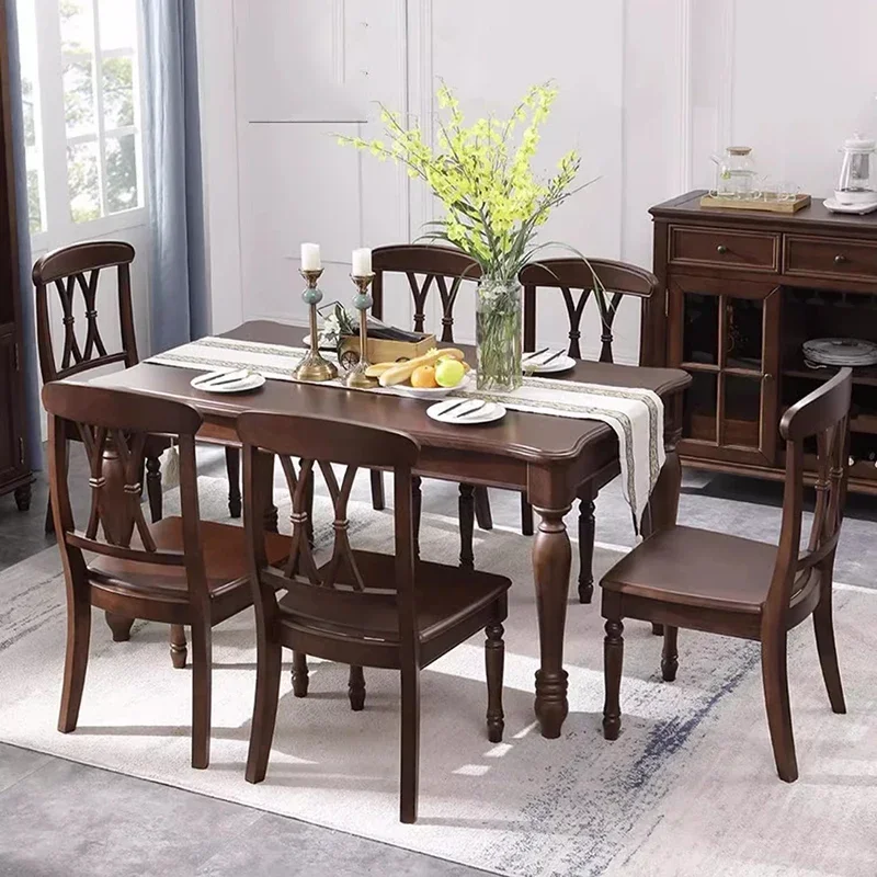 Table à manger Unique en bois, imperméable, résistante à l'huile, chaises d'appoint nordiques, petits meubles modernes peu encombrants