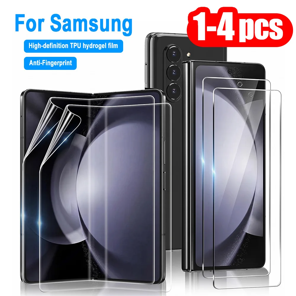 1-4PCS Outer Inner Rear Protective Screen Protector For Samsung Z Flip 8 7 6 5 Z Fold 8 Ultra 7 6 5 Hydrogel Films Cover Film