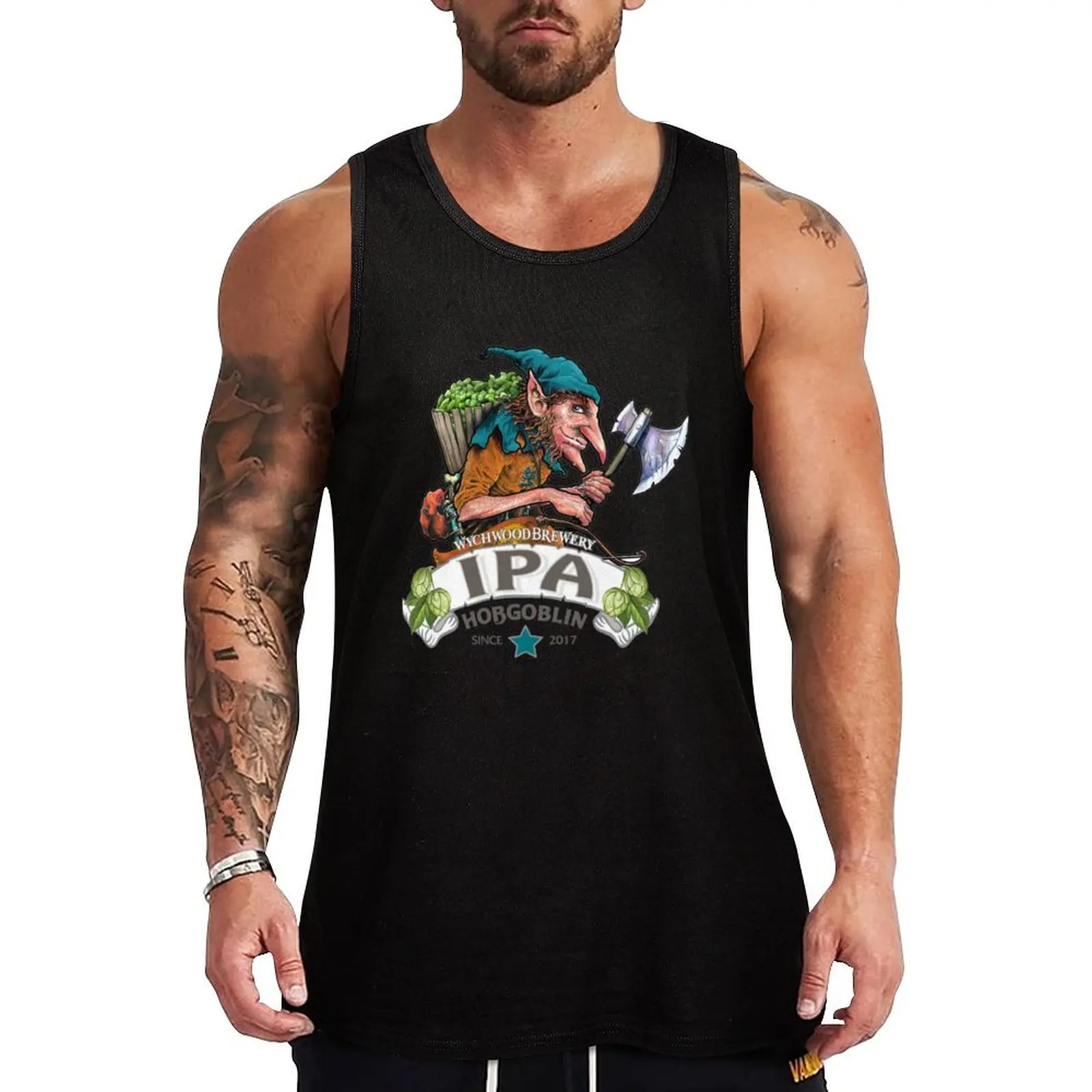 Camiseta Hobgoblin IPA, regata casual relaxada, leve, sem mangas, para o verão
