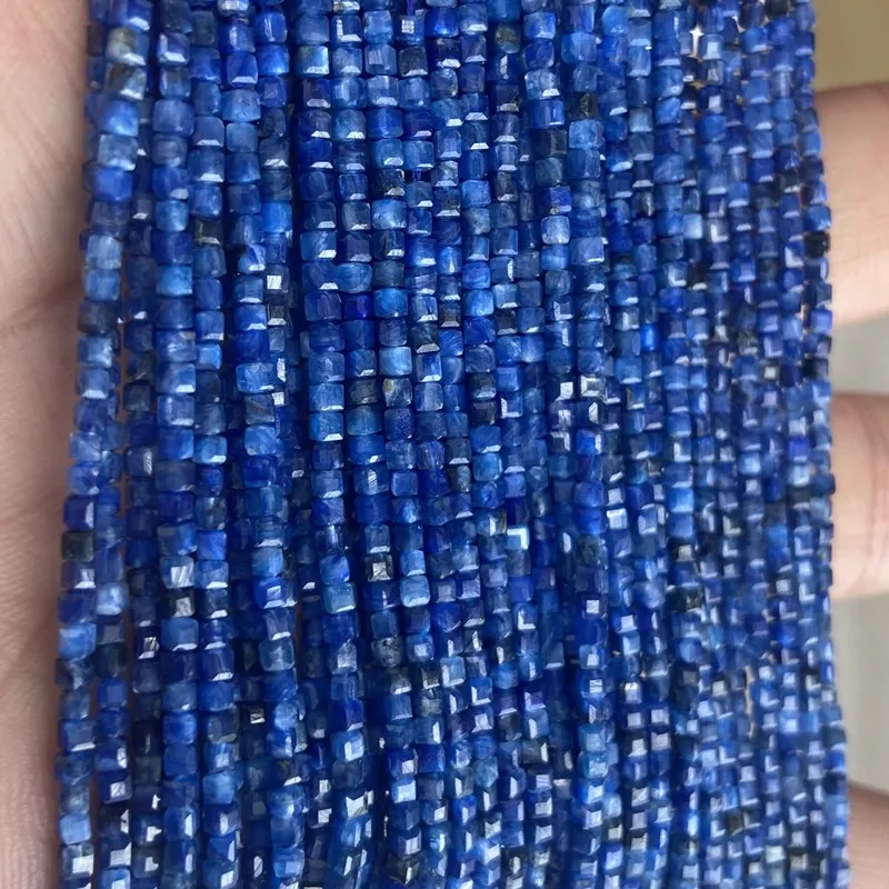 6A Kyanite  blue Square faceted 2.5mm nature for making jewelry necklace 38CM FPPJ wholesale loose beads