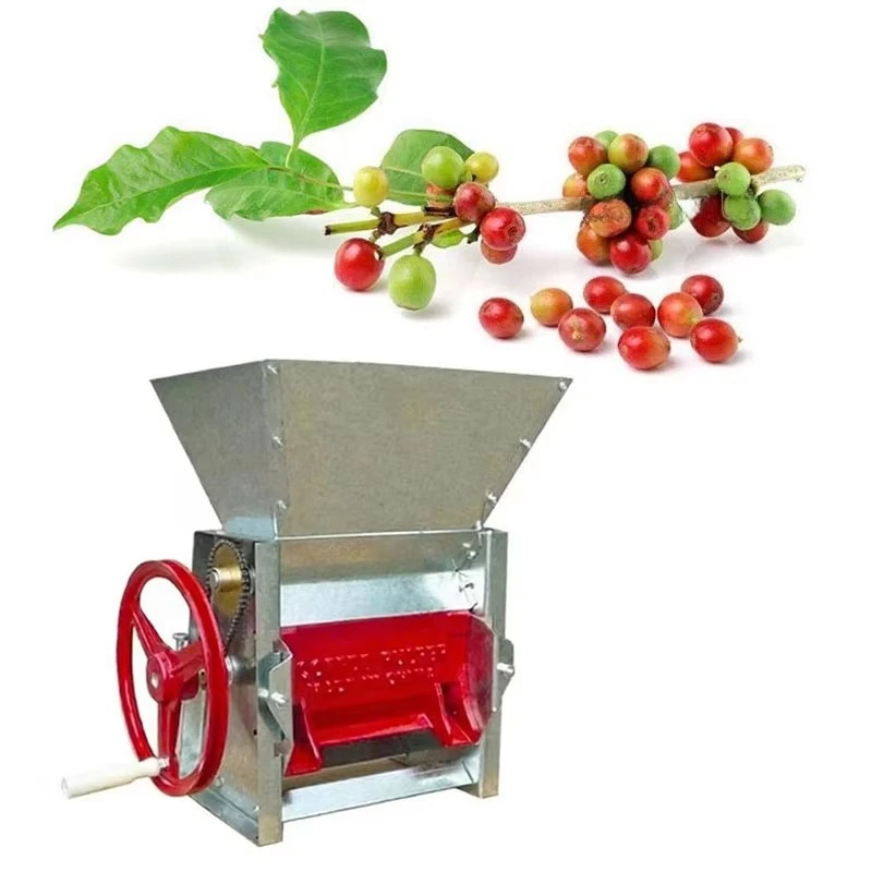 Dual Use Coffee Pulping Machine, Hand Crank / Electric / Gas Fresh Coffee Fruit Husking Peeler