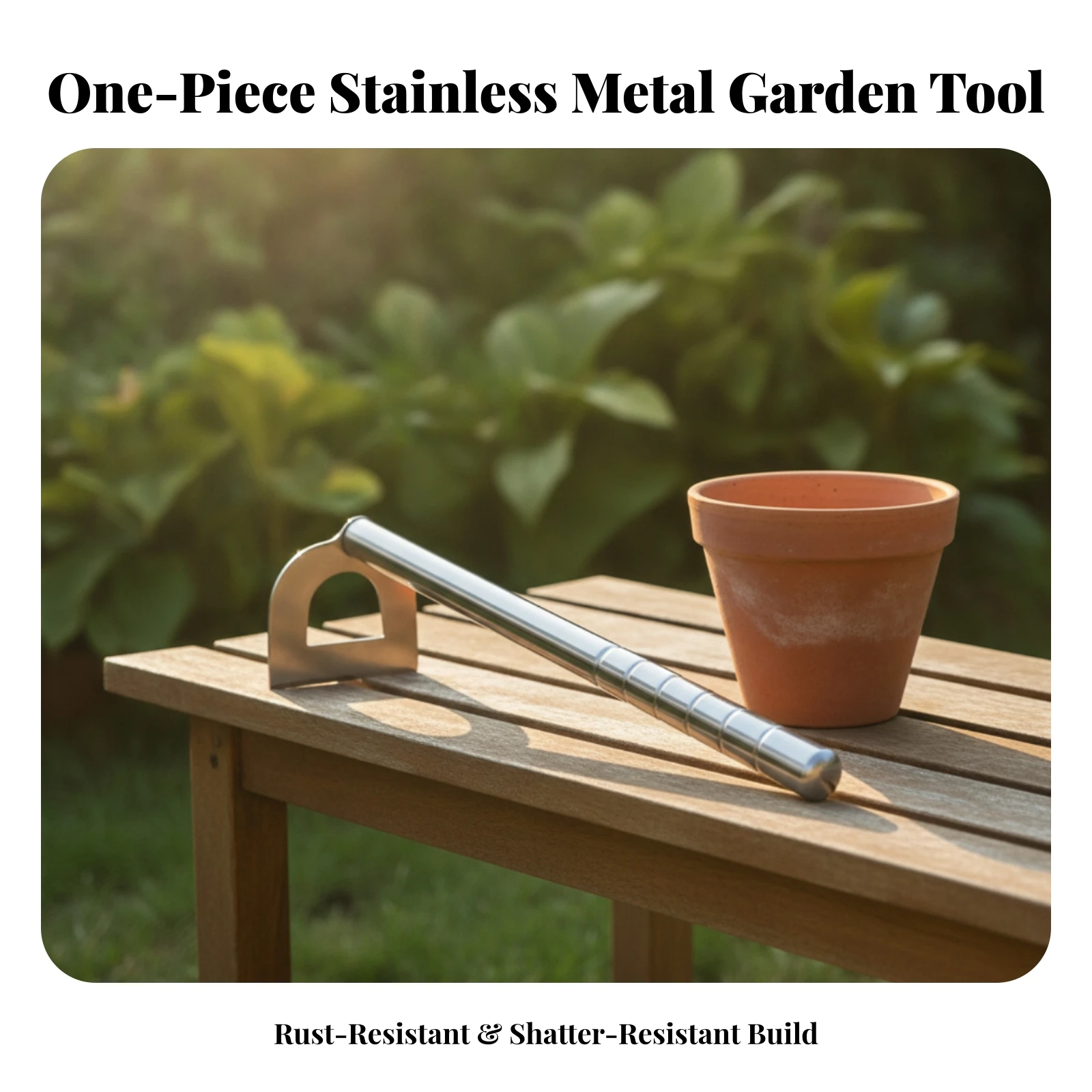 Garden Hand Tool with Hollow Hoe Head Lightweight Hollow Hoe Sturdy Portable for Gardeners, Soil Loosening, Yard