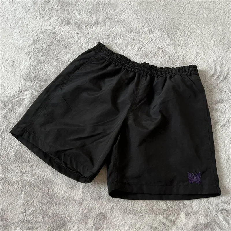 25SS Butterfly Embroidery AWGE Shorts Men Women Top Quality Black Casual Nee dles Drawstring Shorts With Tags