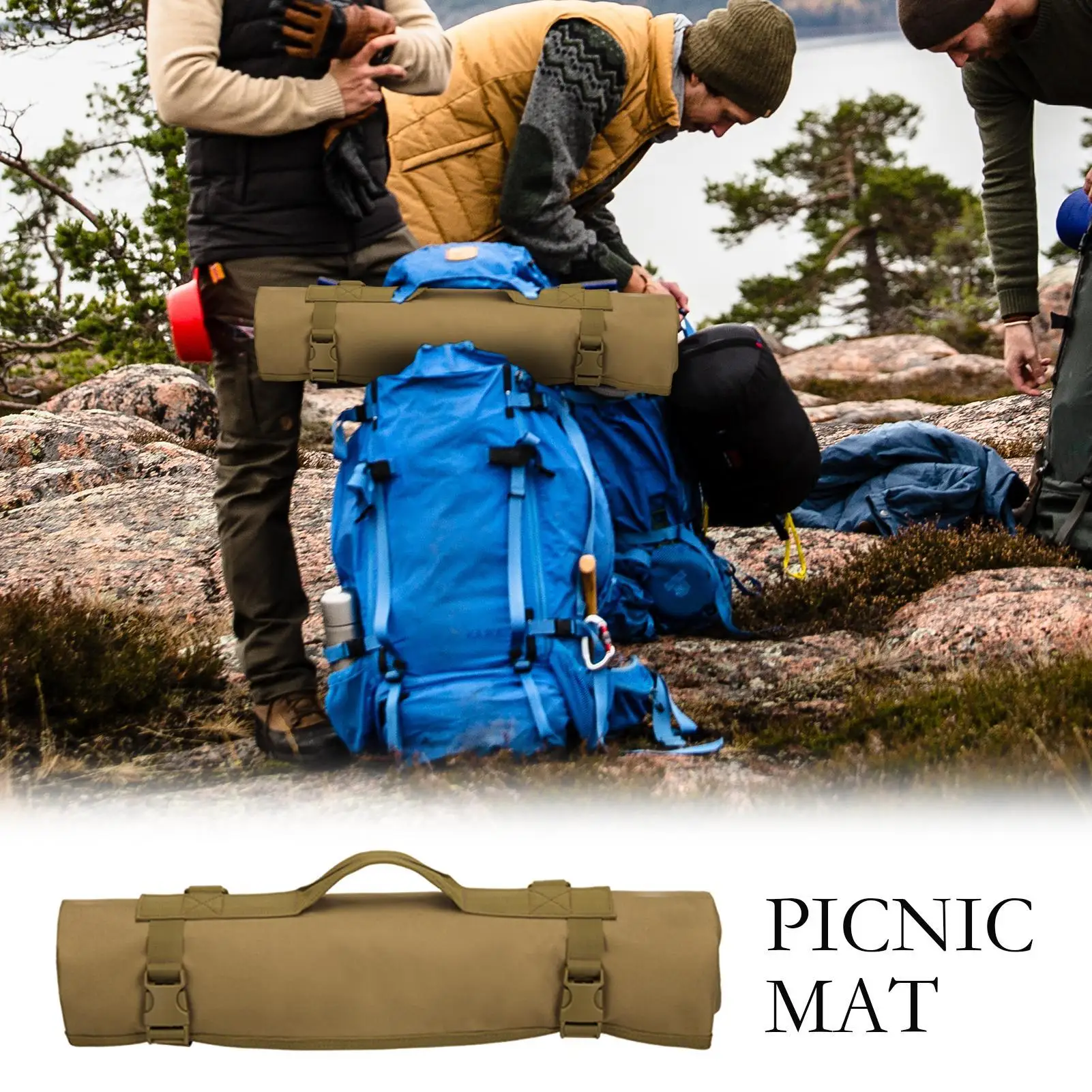 

Picnic Blanket Beach Picnic Blanket Water-Resistant Rug Sand-Resistant Foldable Packable With Handle For Kids Adults Family