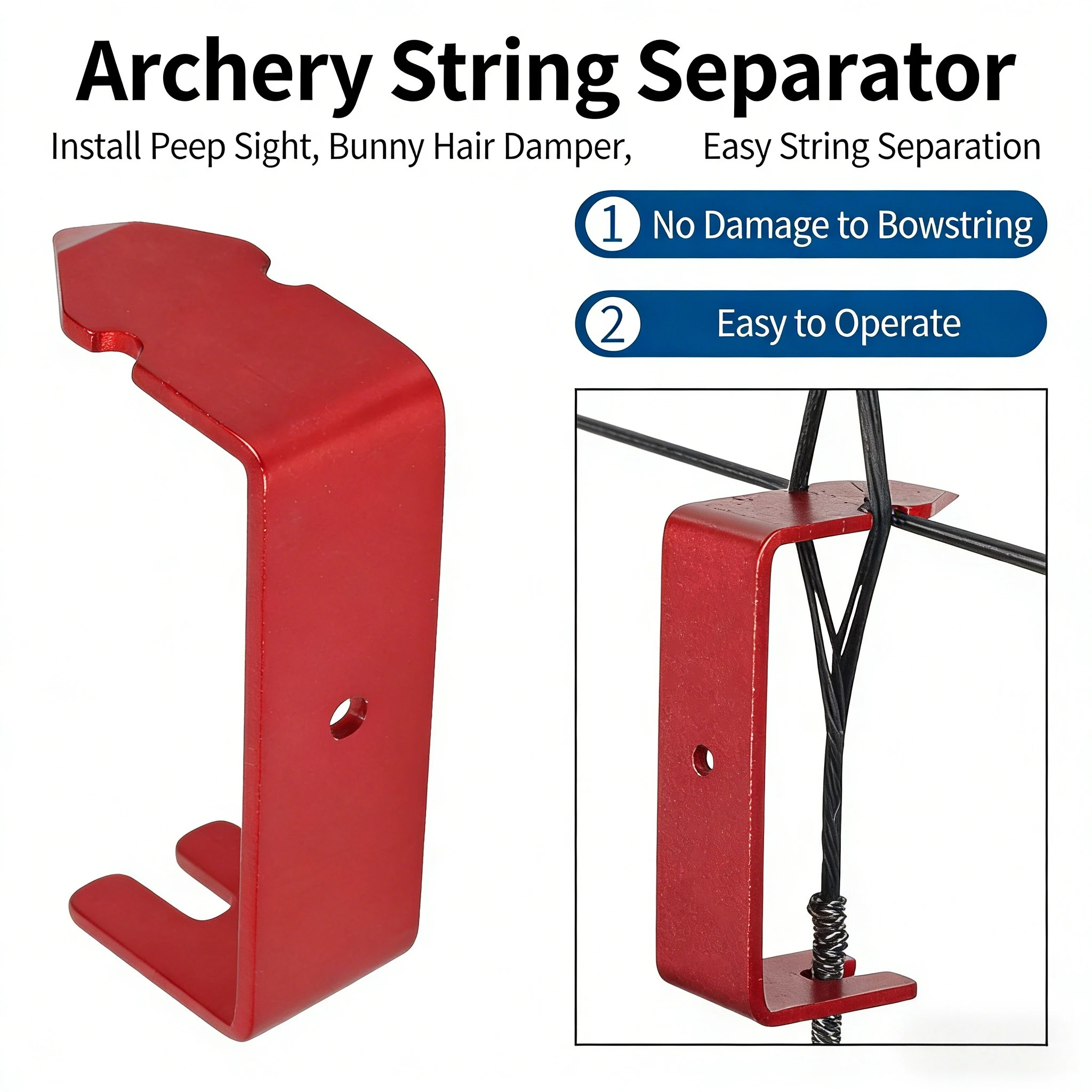 SPG Bow String Separator Archery Metal Compound Bow Peep Sight Installer Kit Protective Bowstring Serving Thread Accessories