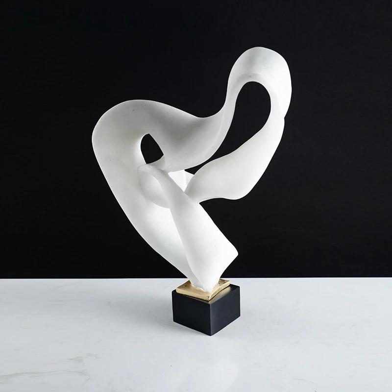 Resin Craft Sculpture Abstract Ribbon Hollow Winding Lines Decorative Figurines Art Statues Home Decoration Accessories