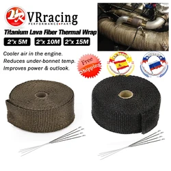 Ruban thermique en-tête pour moto, collecteur rond, isolation, degré de rouleau avec attaches en acier inoxydable, 5m, 10m, 15m