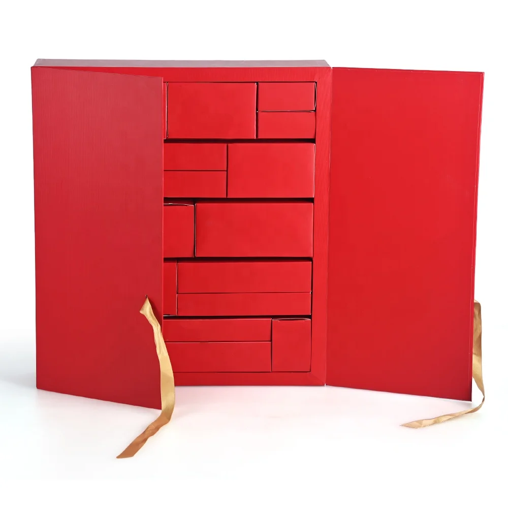 

Персонализация. Персонализированная коробка для рождественского адвент-календаря. Детский праздничный подарок. Устойчивая картонная коробка с лентой.