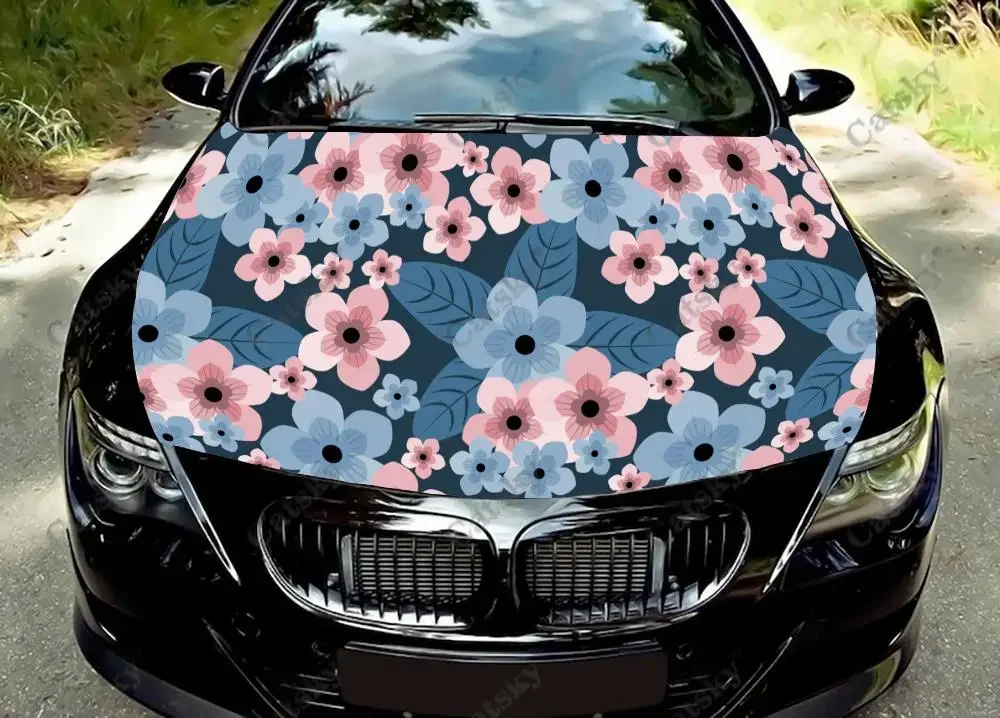 

Japanese Floral Pattern Car Hood Vinyl Stickers Wrap Vinyl Film Engine Cover Decals Sticker Universal Car Hood Protective Film
