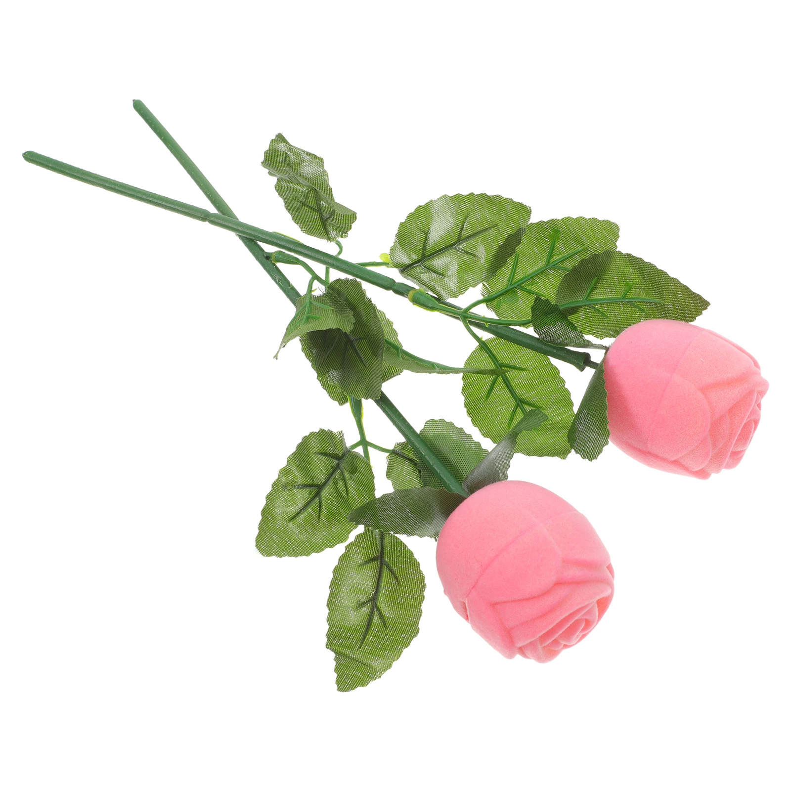 

2Pcs Rose Ring Box Jewelry Case Romantic Proposal Valentine Gift Plastic Earring Display Storage flower jewelry for engagement