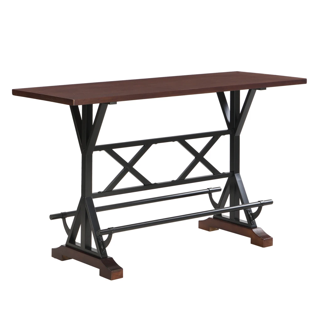 Juego de mesa de comedor de altura de mostrador, 2 Taburetes de Bar ajustables, mesa de desayuno Rectangular de granja, 59 ", 3 piezas