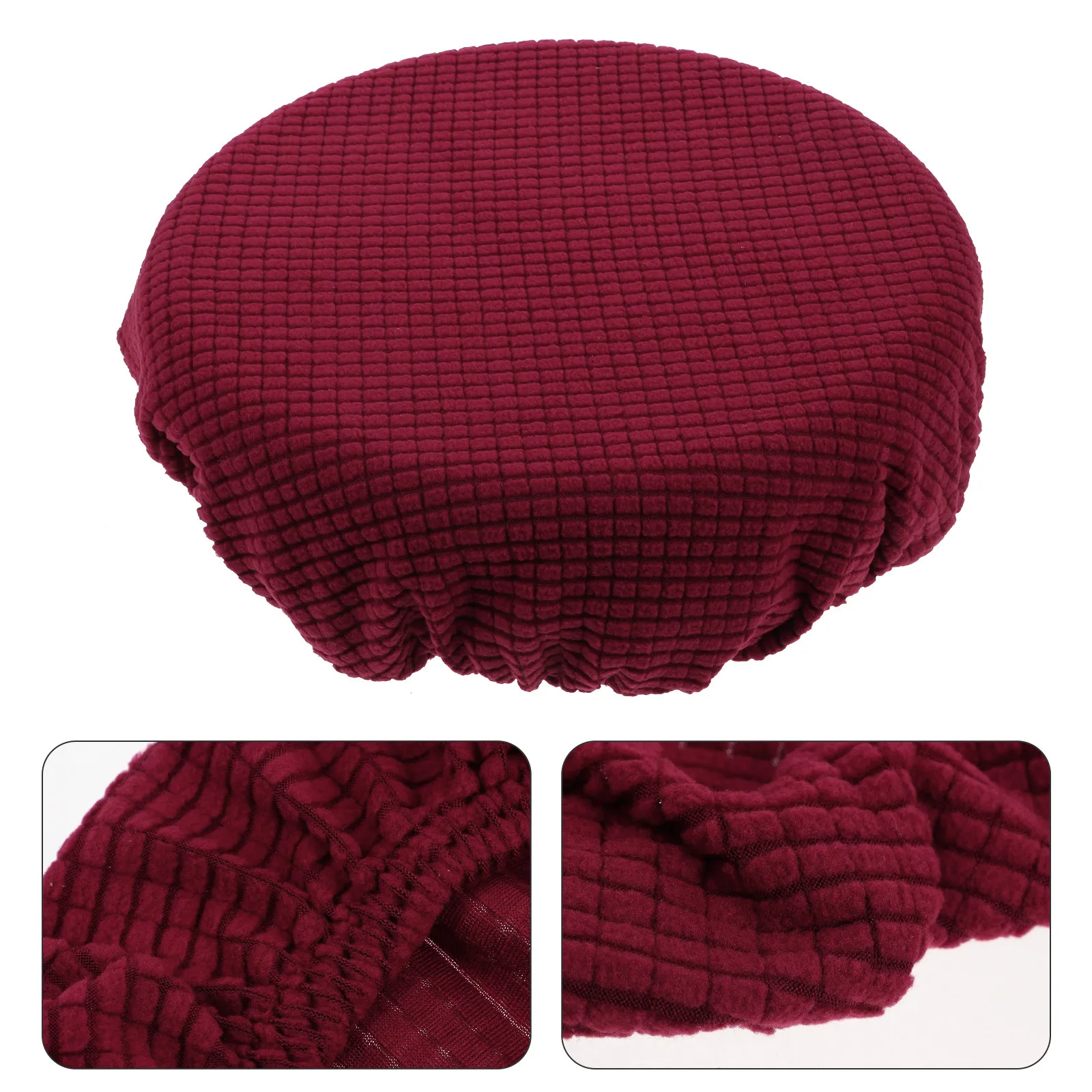 1Pcs Round Chair Seat Cover Premium Polyester Chair Protector for Home Dining Room Stools Elastic Stretch Slipcover Easy Storage