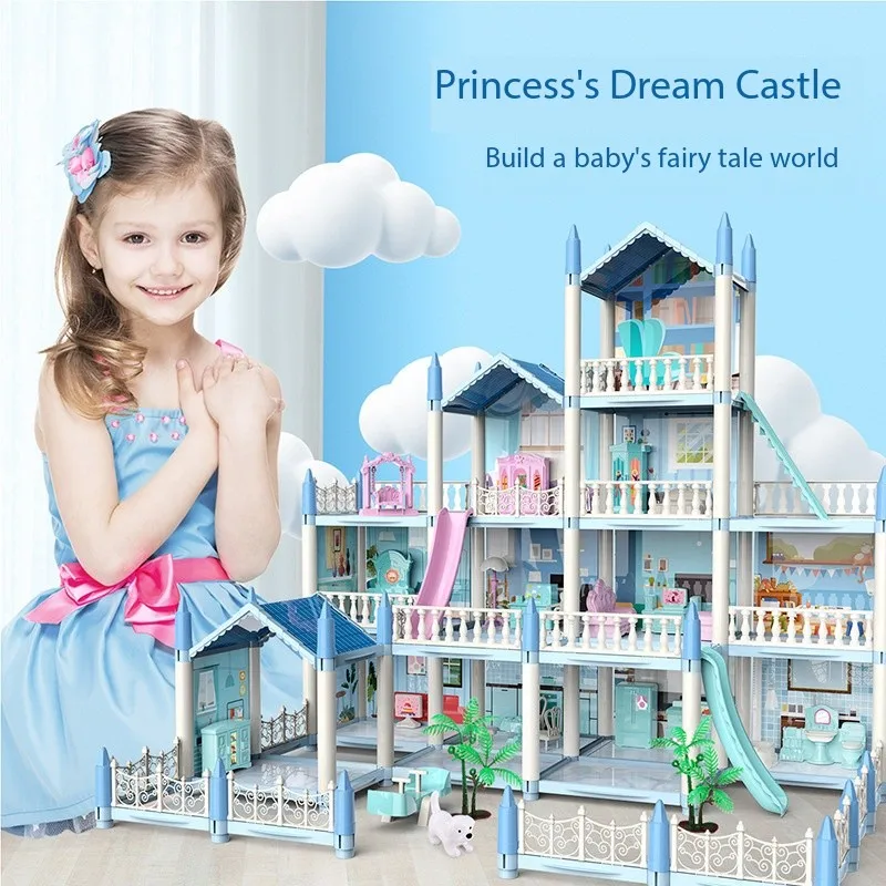 DIY Play house doll house set simulation villa parent-child interaction little princess castle toy