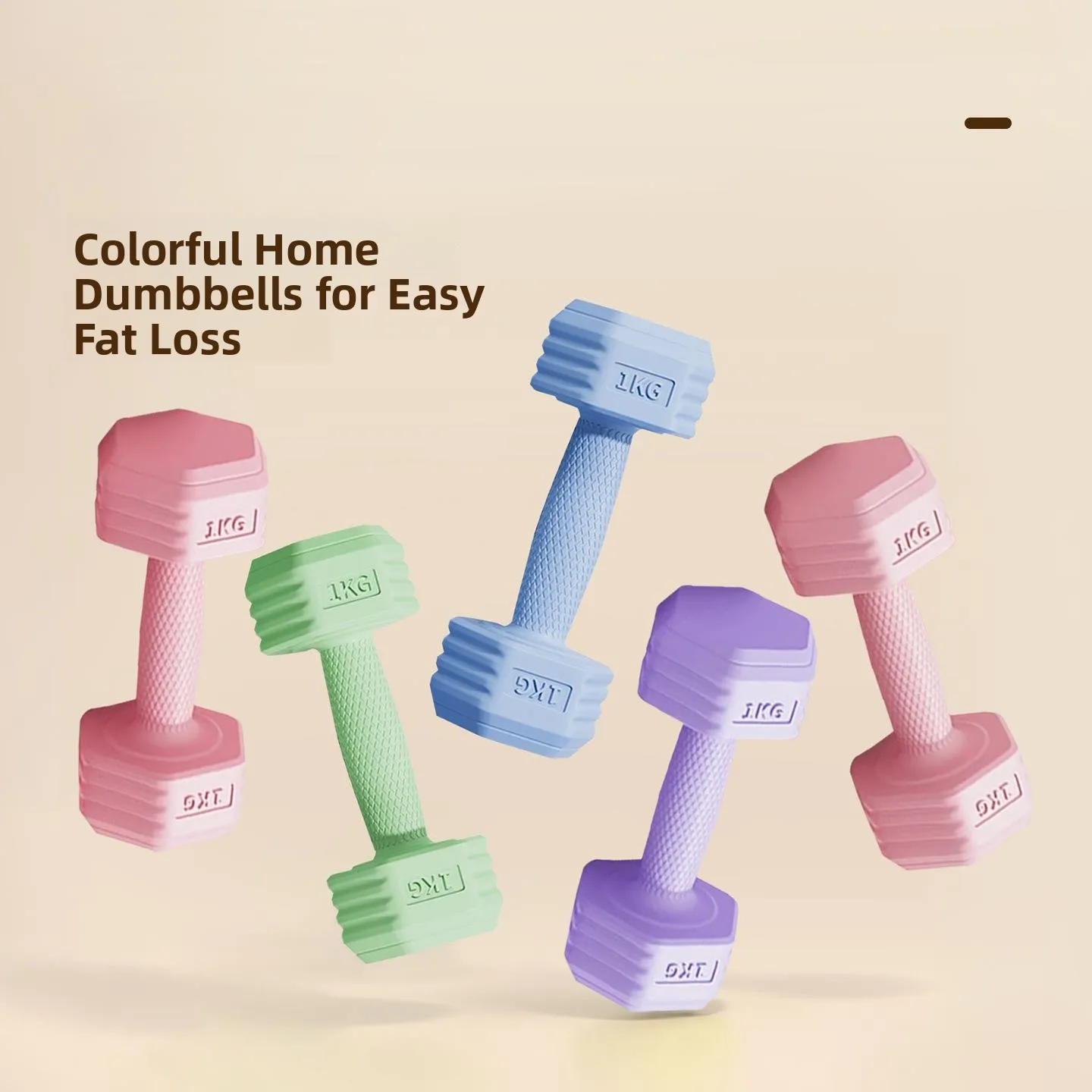 New Pair 6kg Rubber Coated Dumbbells for Fitness Gym Home Exercise Equipment Women's Model Car Pulling Children's Youth