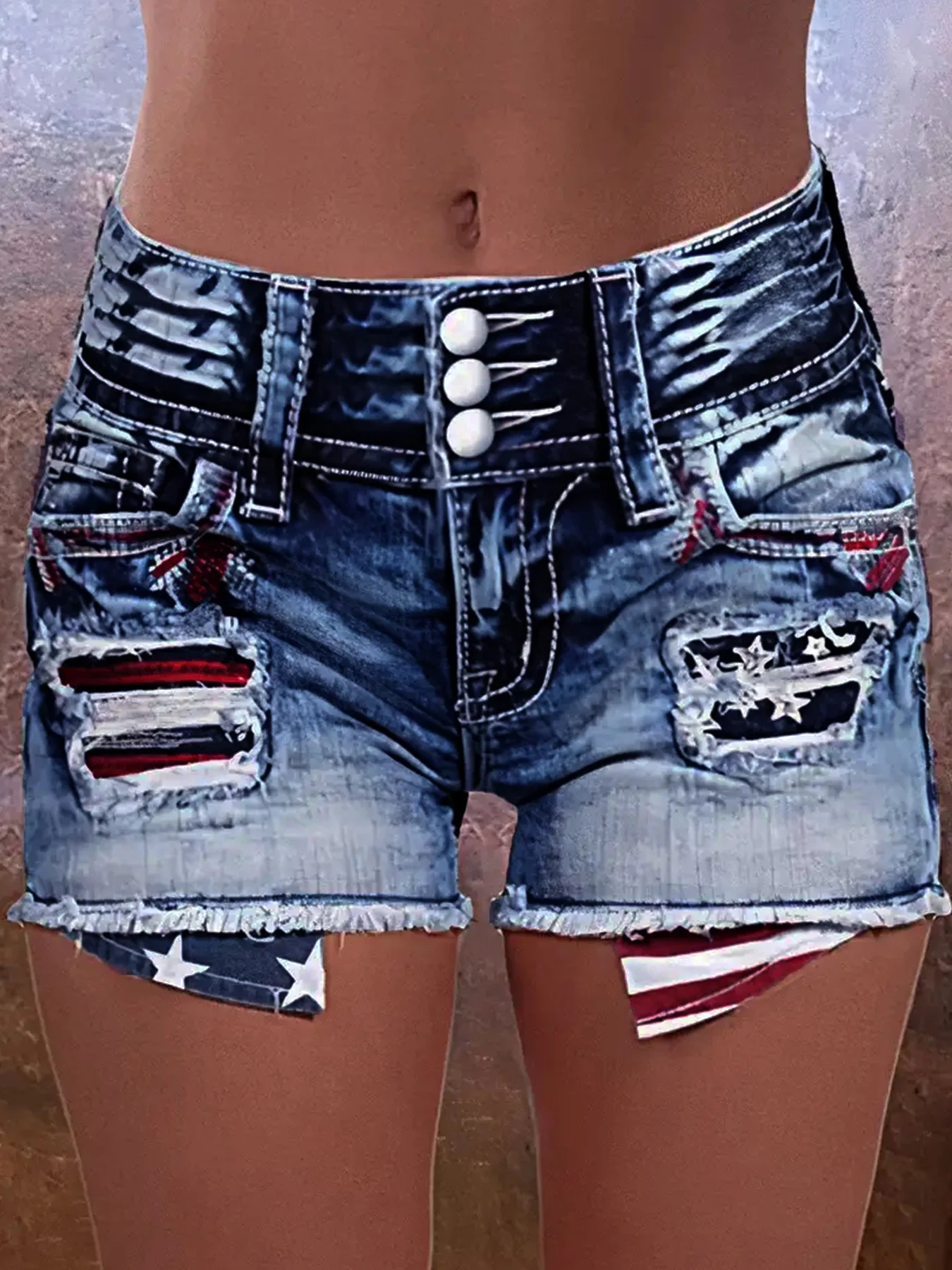 

Denim Pant Women Jeans Shorts Short Pants Slim Fit High Waist Button Trousers Skinny Streetwear Hole Splice Summer 2025