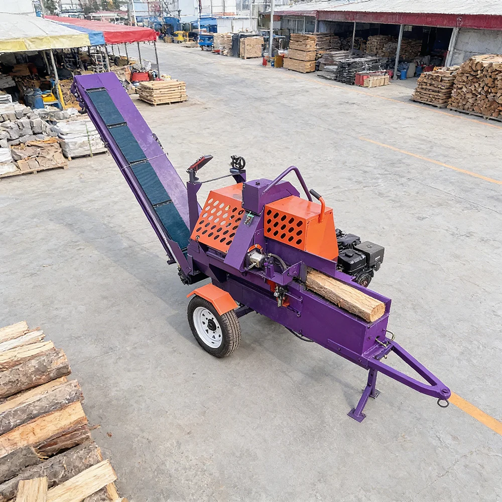 Rugged 35T Diesel Wood Splitter High Strength I Beam Construction Professional Timber Processor For Massive Oak Splitting