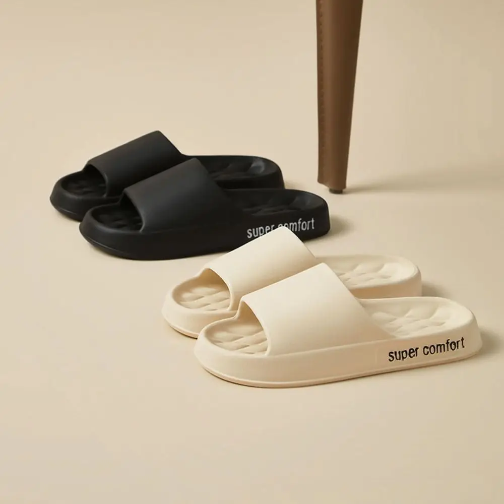 

Fashion Solid Color Thick Platform Slippers Soft Sole Simple EVA Slippers Men Non-slip Home Shoes Beach Slippers Women Bathroom